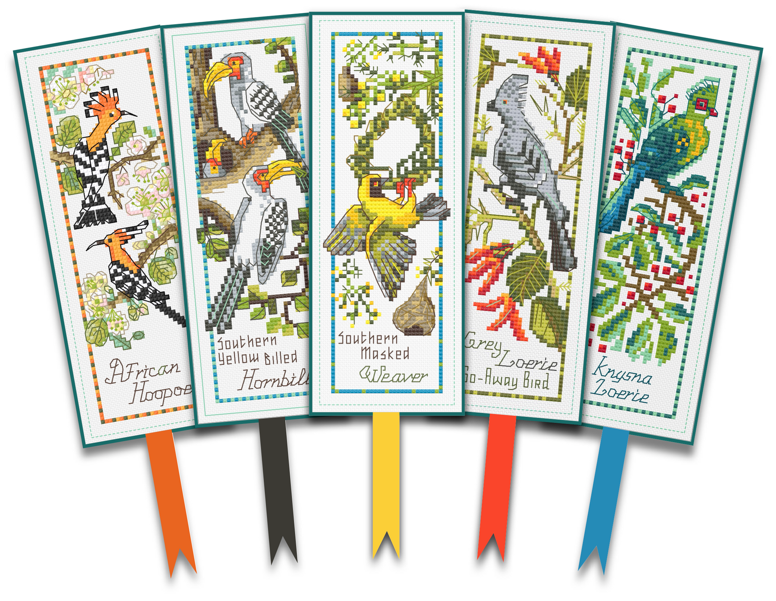 Birds of Africa bookmark series for cross stitch