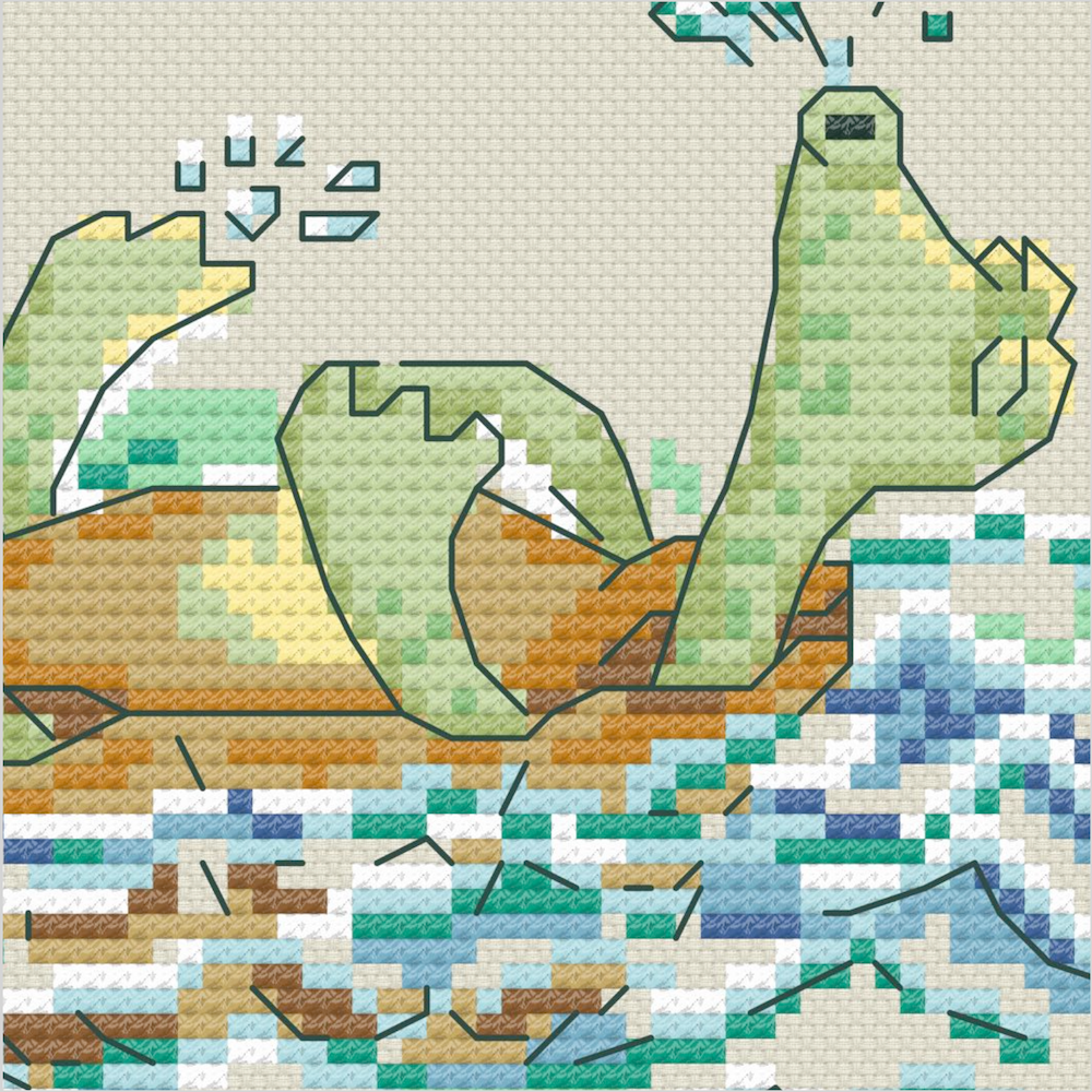 Turtle takes a Dip (Digital Pattern Download)
