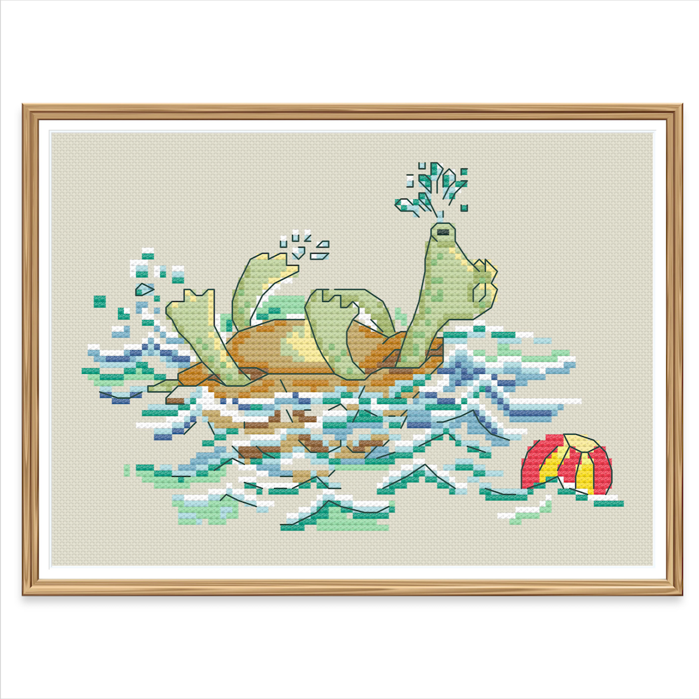 Turtle takes a Dip (Digital Pattern Download)
