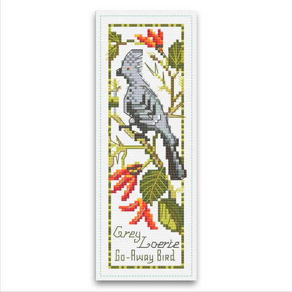 Grey Loerie (Go-Away Bird) Bookmark (Digital Pattern Download)