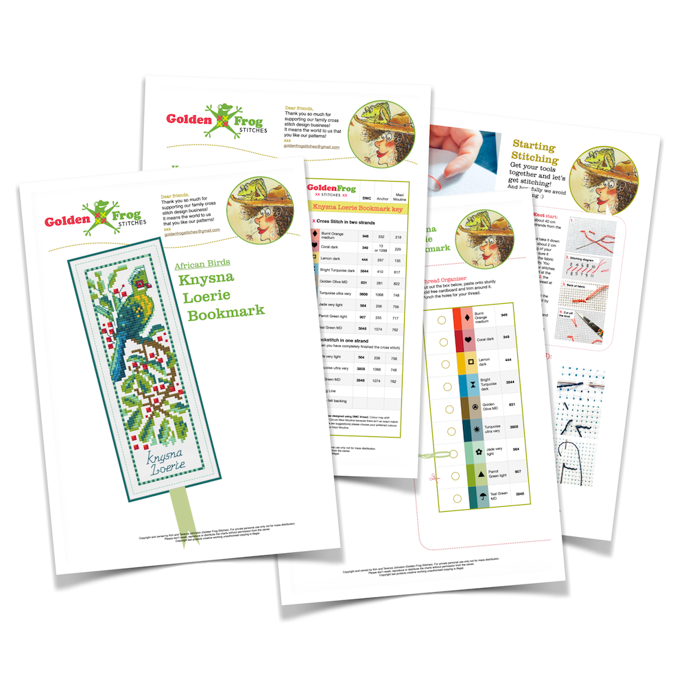 Knysna Loerie Bookmark (Digital Pattern Download)