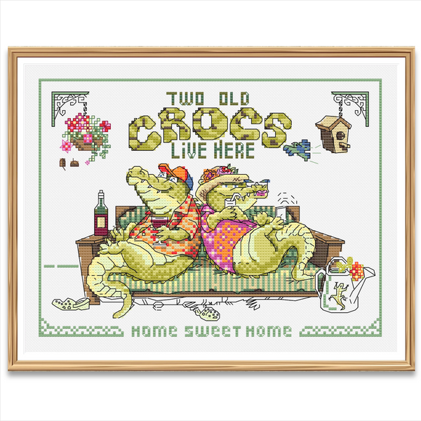 Two Old Crocs Live Here (Digital Pattern Download)