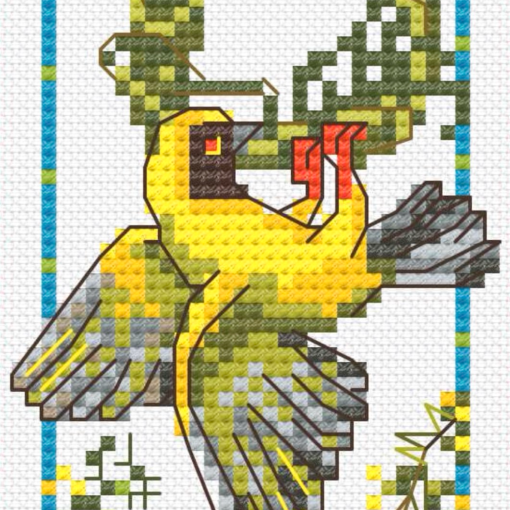 Weaver Bird Bookmark (Digital Pattern Download)